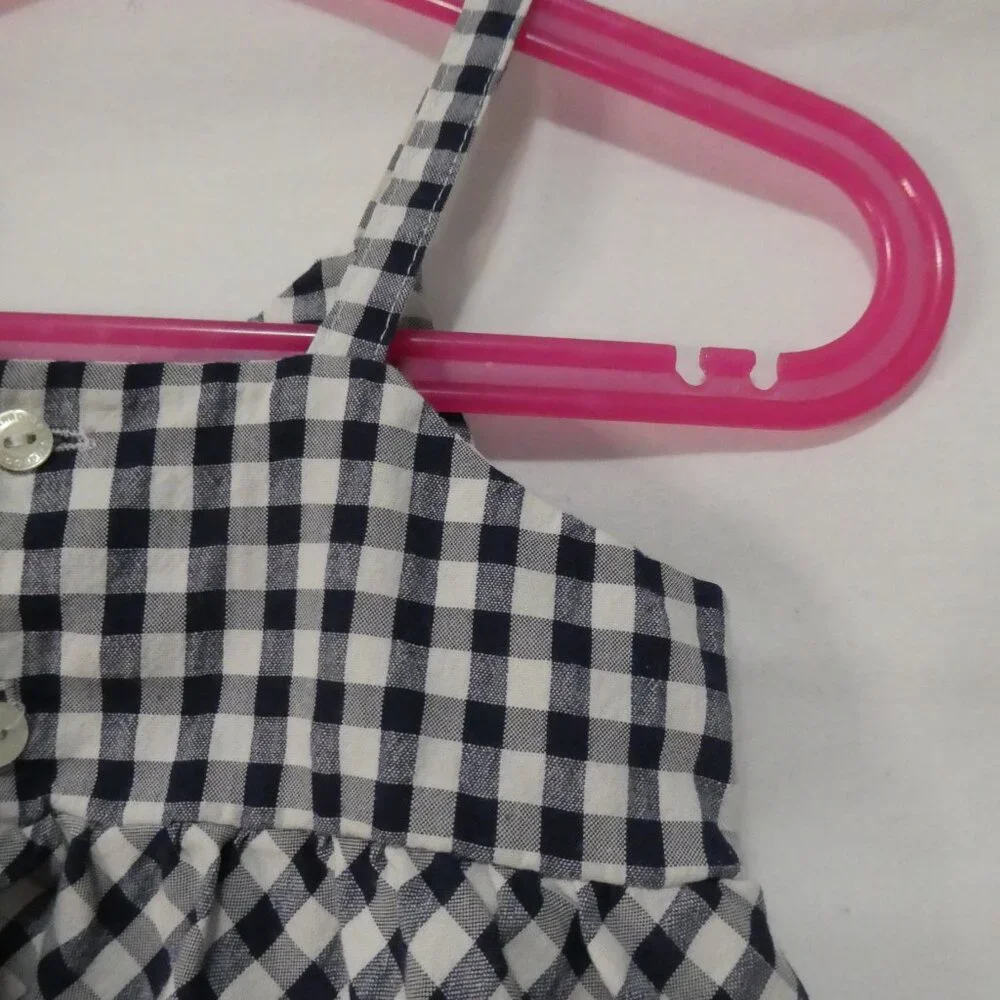 GIRANDOLA 24 months Made In Portugal Blue and White Checkered Summer Dress - Picture 12 of 16